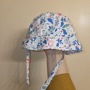 Floatimini Floral Kids Swim Coverup Hat - Blue and Pink